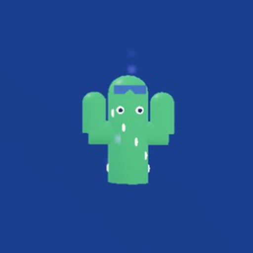 Cactus Kevin, heel speciale rot uit het Roblox-spel Snakearot: Cactus met zonnebril, altijd relaxed