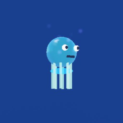 Jellyjet, heel speciale rot uit het Roblox-spel Snakearot: Kwal die zweeft op een blauwe gloed