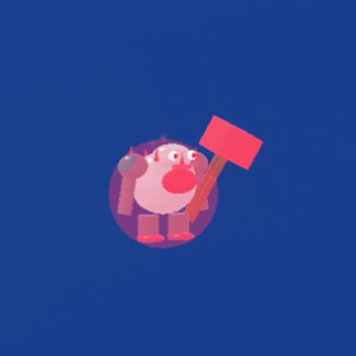 The Big Bonk, boss-rot uit het Roblox-spel Snakearot: Kolossale hamer met gezicht, een klap = een krater