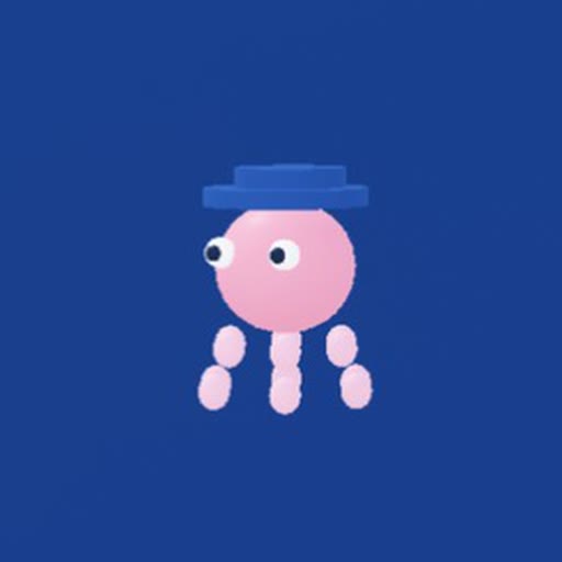 Squidgy Pete, gewone rot uit het Roblox-spel Snakearot: Kleine inktvis met een pet